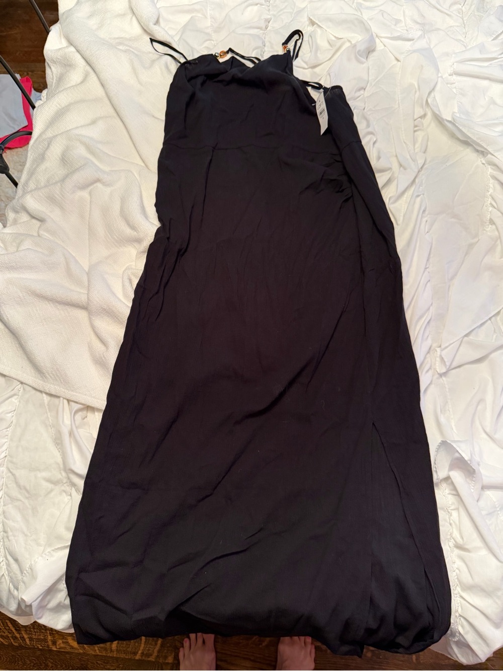 LOFT Black Maxi Slip Skirt